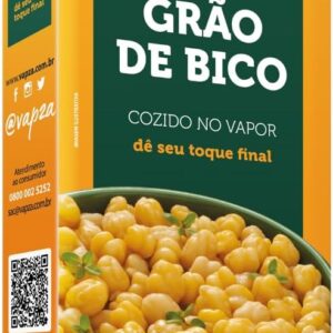 Grão de Bico Cozido no Vapor 500G Vapza Caixa de 500g com 2 unidades de 250 gr cada